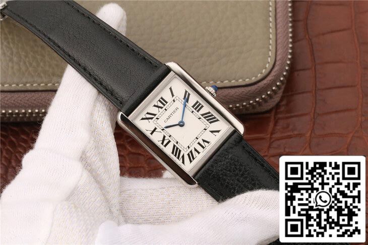 Cartier Tank WSTA0028 1:1 Best Edition K11 Factory White Dial US Replica Watch