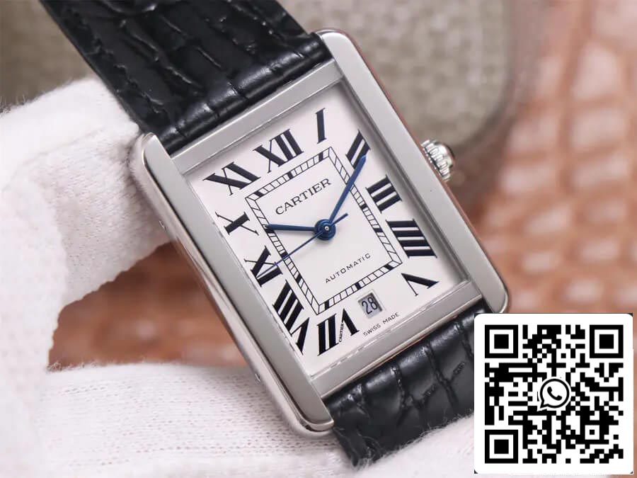 Cartier Tank WSTA0029 1:1 Best Edition V9 Factory White Dial US Replica Watch