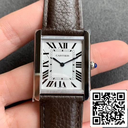 Cartier Tank WSTA0030 1:1 Best Edition K11 Factory White Dial US Replica Watch