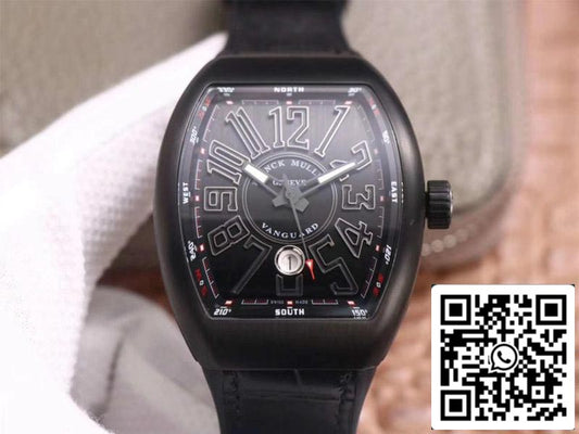 Franck Muller Vanguard V 45 SC DT TT NR BR TT 1:1 Best Edition ZF Factory Black Dial Swiss ETA9015 US Replica Watch