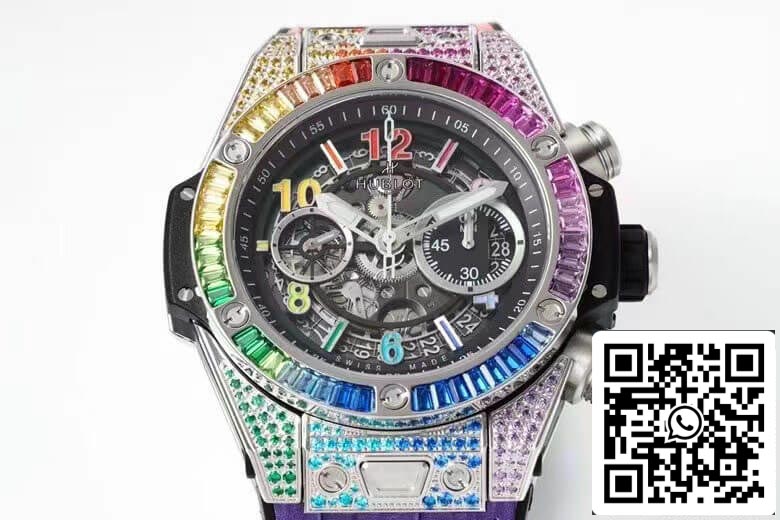 Hublot BIG BANG Unico 411.NX.1117.LR.0999 1:1 Best Edition ZF Factory Rainbow Skeleton Dial US Replica Watch