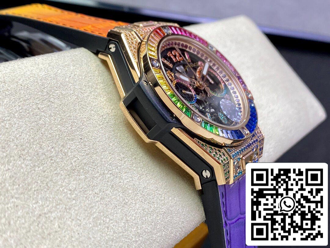 Hublot BIG BANG Unico 411.OX.9910.LR.0999 1:1 Best Edition ZF Factory Rainbow Rose Gold Case US Replica Watch