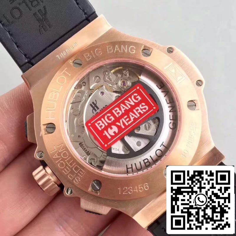 Hublot Big Bang Aero Bang Gold Mechanical Watches 1:1 Best Edition Swiss ETA4100 Black Skeleton Dial US Replica Watch