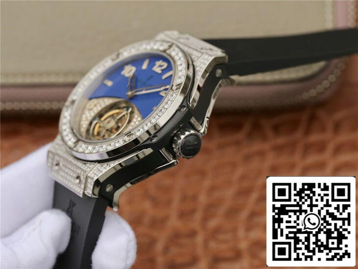 Hublot Big Bang Tourbillon 1:1 Best Edition Diamond Blue Dial US Replica Watch