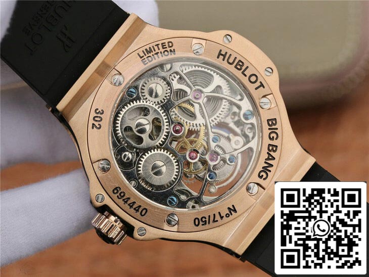 Hublot Big Bang Tourbillon 1:1 Best Edition Rose Gold Black Dial US Replica Watch