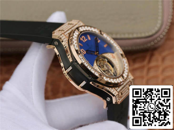 Hublot Big Bang Tourbillon 1:1 Best Edition Rose Gold Diamond Dial US Replica Watch