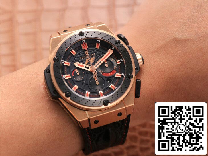 Hublot King Power Ferrari F1 1:1 Best Edition V6 Factory Black Dial Rose Gold US Replica Watch