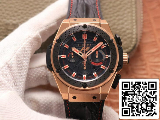 Hublot King Power Ferrari F1 1:1 Best Edition V6 Factory Black Dial Rose Gold US Replica Watch