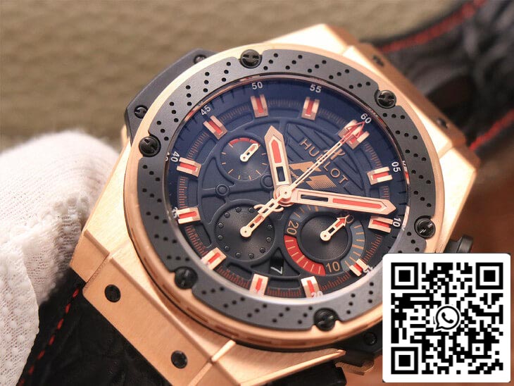 Hublot King Power Ferrari F1 1:1 Best Edition V6 Factory Black Dial Rose Gold US Replica Watch