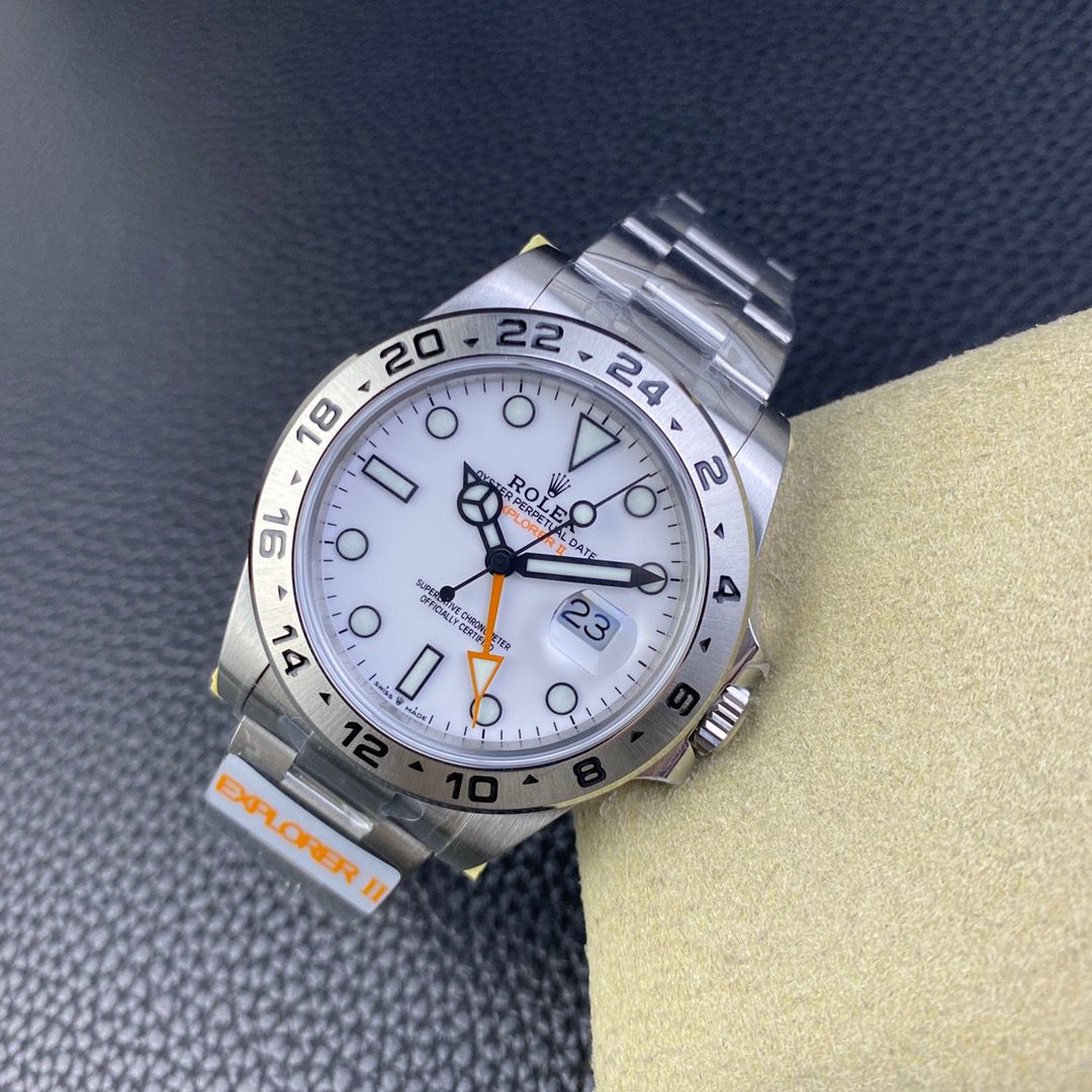 Rolex Explorer II 226570 JVS Relógios masculinos 1:1 Best Edition 3285 movimento mostrador branco