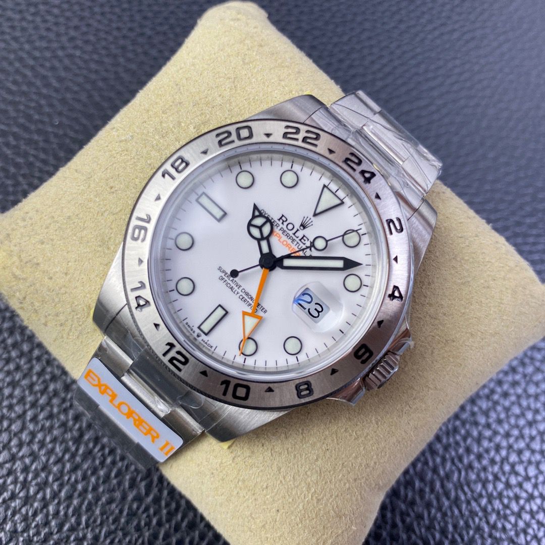 Rolex Explorer II 226570 JVS Relógios masculinos 1:1 Best Edition 3285 movimento mostrador branco