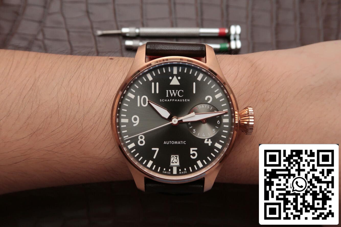 IWC Big Pilot IW500901 1:1 Best Edition ZF Factory Rose Gold Black Dial US Replica Watch