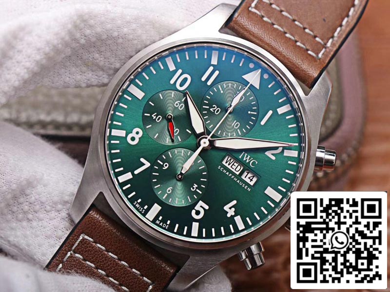 IWC Pilot Chronograph IW377726 1:1 Best Edition ZF Factory Green Dial Swiss ETA7750 US Replica Watch