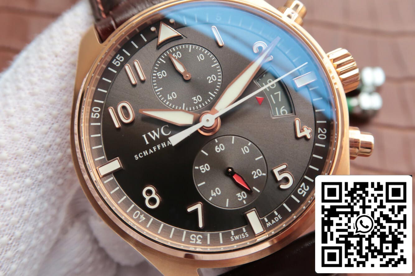 IWC Pilot IW387802 1:1 Best Edition ZF Factory Rose Gold Dark Gray Dial US Replica Watch