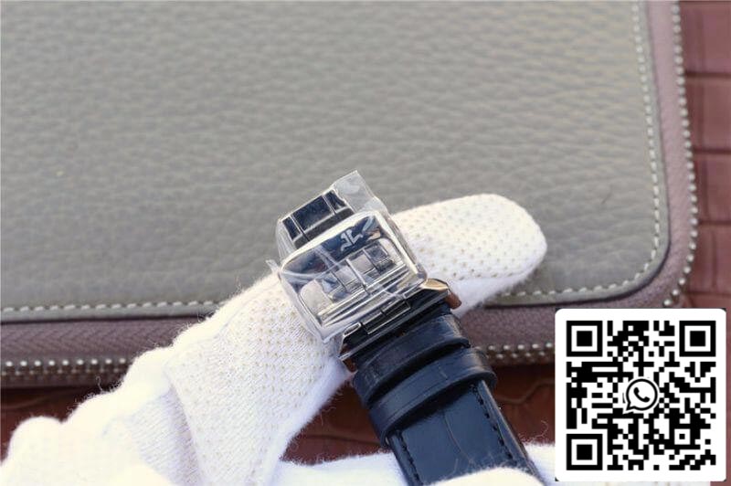 Jaeger-LeCoultre Grande Reverso Duo 3742421 Mechanical Watches 1:1 Best Edition Swiss ETA986 Silver Dial Black Leather Strap US Replica Watch