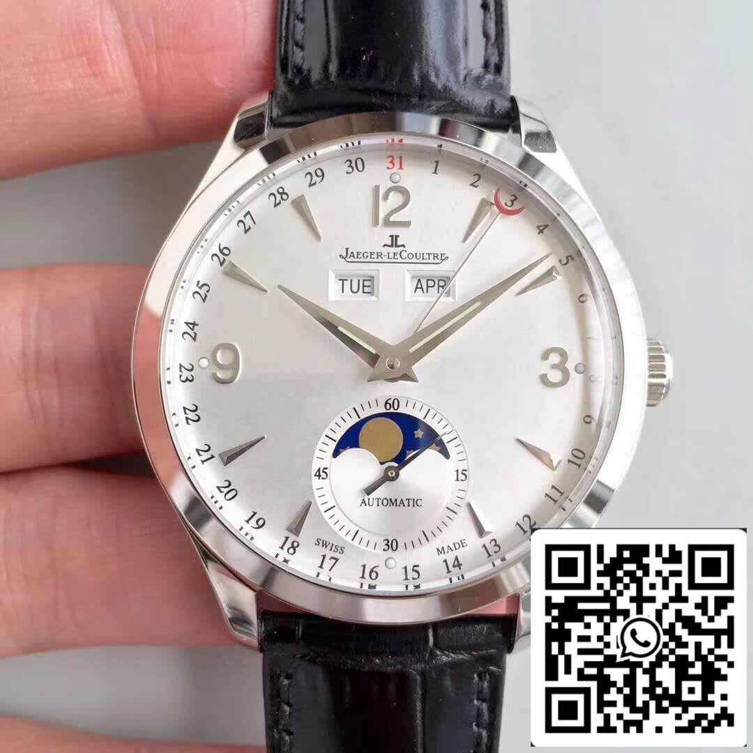 Jaeger-LeCoultre Master Calendar 1558420 OM Factory Men Watches 1:1 Best Edition Swiss ETA866 Silver Dial US Replica Watch