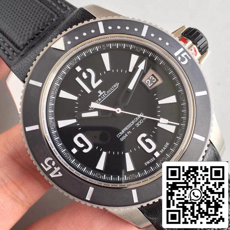 Jaeger-LeCoultre Master Compressor 2018670 Noob Factory 1:1 Best Edition Swiss ETA2836-2 Black Leather Strap US Replica Watch