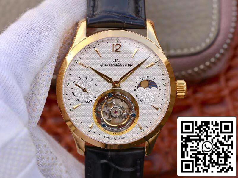 Jaeger-LeCoultre Master Grande Tourbillon Mechanical Watches 1:1 Best Edition Swiss Tourbillon 18K gold White Dial US Replica Watch