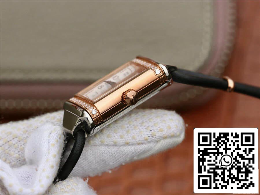 Jaeger LeCoultre Reverso 3264520 1:1 Best Edition MG Factory Rose Gold Diamond US Replica Watch