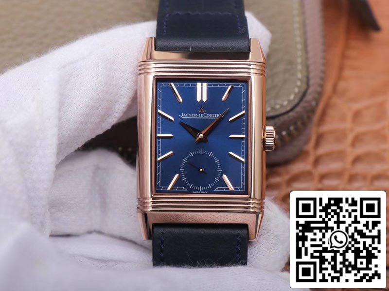 Jaeger LeCoultre Reverso Flip 1:1 Best Edition MG Factory Blue Dial Swiss ETA854A/2 US Replica Watch