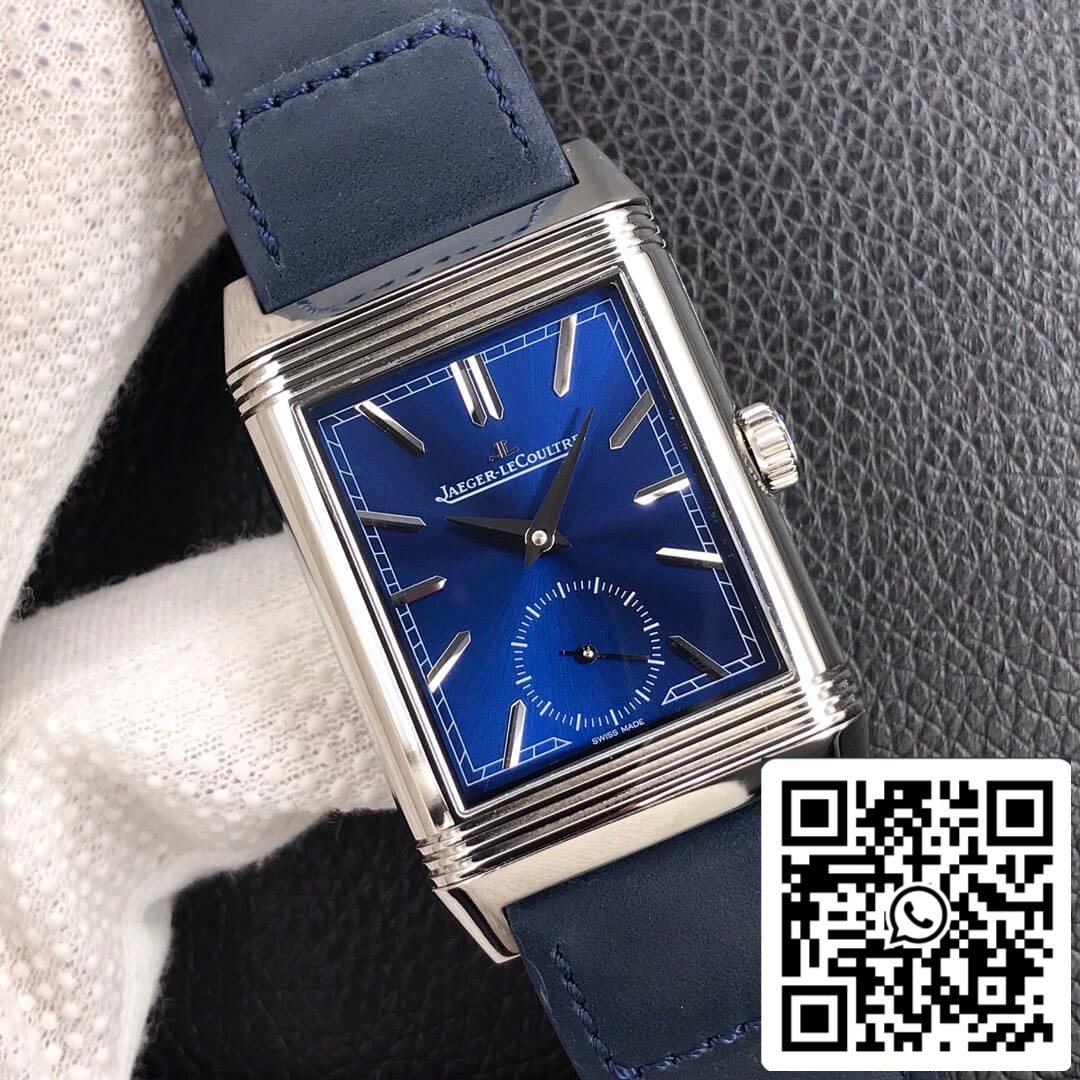 Jaeger LeCoultre Reverso Flip 1:1 Best Edition MG Factory Stainless Steel Blue Dial US Replica Watch