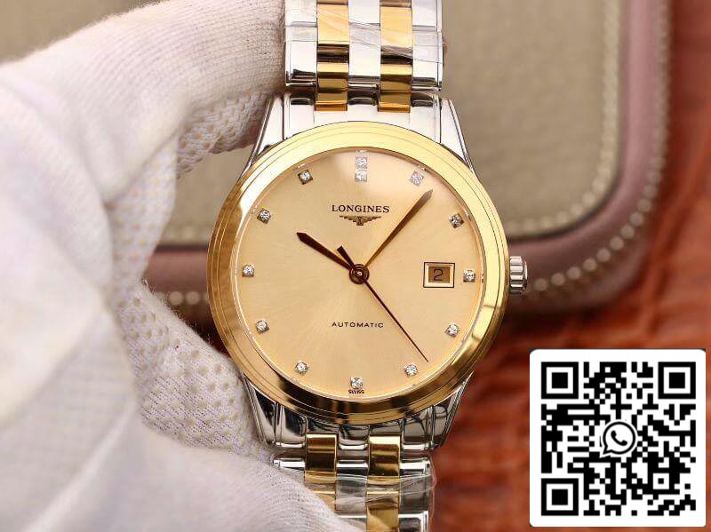 Longines Flagship L4.874.3.37.7 YC Factory Mechanical Watches 1:1 Best Edition Swiss ETAL619/888 Gold Dial US Replica Watch