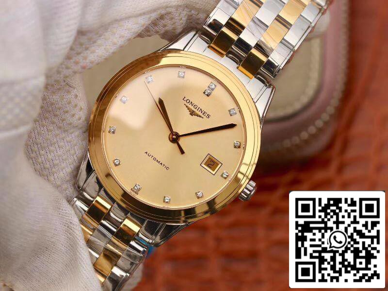 Longines Flagship L4.874.3.37.7 YC Factory Mechanical Watches 1:1 Best Edition Swiss ETAL619/888 Gold Dial US Replica Watch