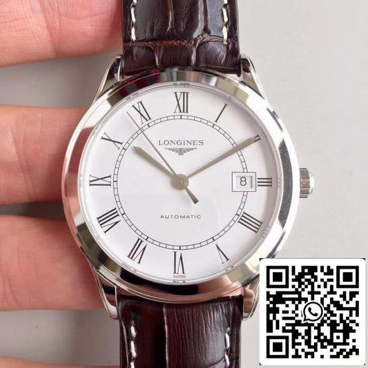 Longines Record L2.820.4.11.2 Mechanical Watches 1:1 Best Edition Swiss ETA2824 White Dial US Replica Watch