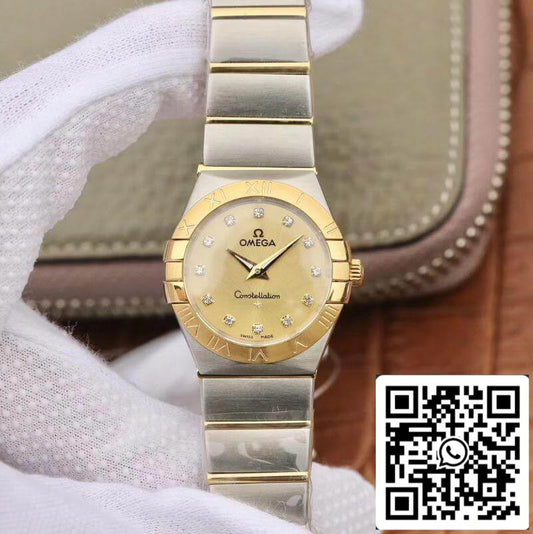 Omega Constellation 27mm Quartz Ladies TW Factory 1:1 Best Edition Swiss Eta Quartz 1376 Gold Dial US Replica Watch