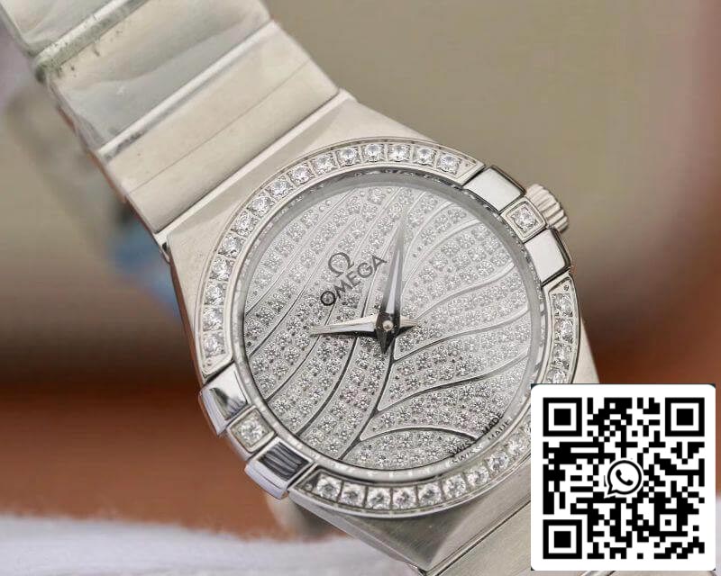 Omega Constellation Quartz Ladies 27mm Diamond Dial TW Factory 1:1 Best Edition Swiss Eta Quartz 1376 US Replica Watch