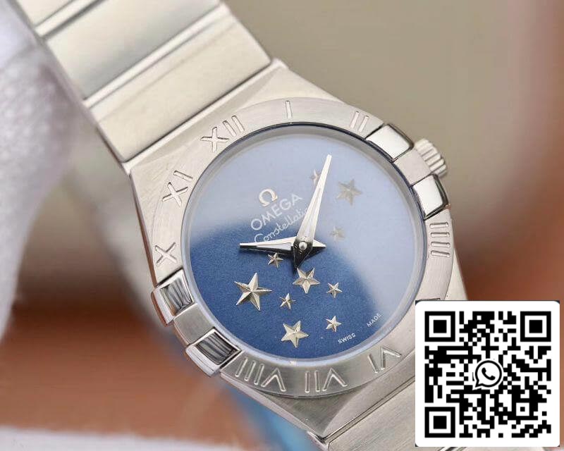 Omega Constellation Quartz Ladies 27mm TW Factory 1:1 Best Edition Swiss Eta Quartz 1376 Blue Dial US Replica Watch