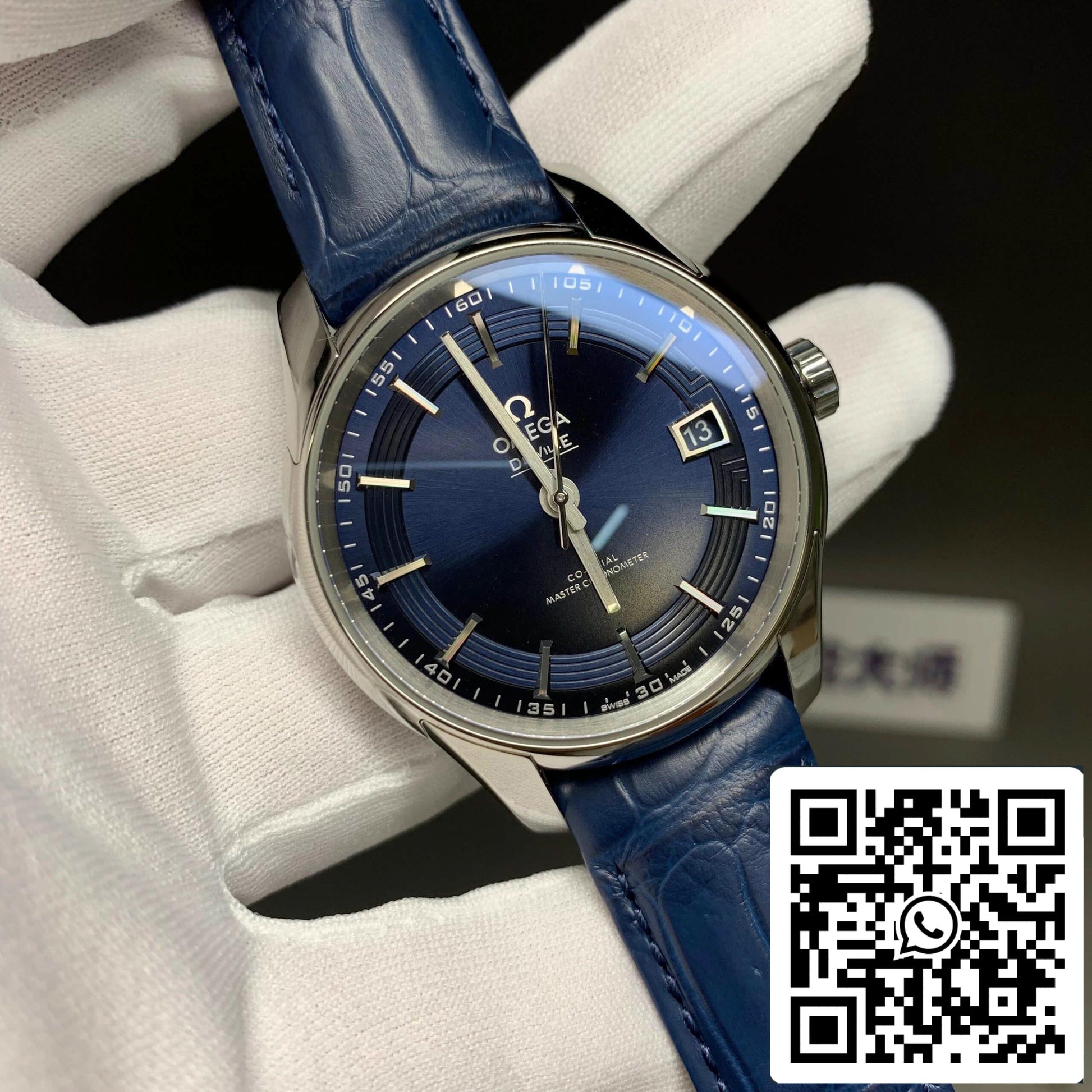 Omega De Ville 433.33.41.21.03.001 1:1 Best Edition VS Factory Blue Dial US Replica Watch