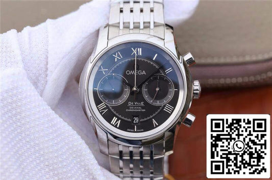 Omega De Ville Chronograph 431.10.42.51.01.001 OM Factory 1:1 Best Edition Swiss ETA9300 Black Dial US Replica Watch