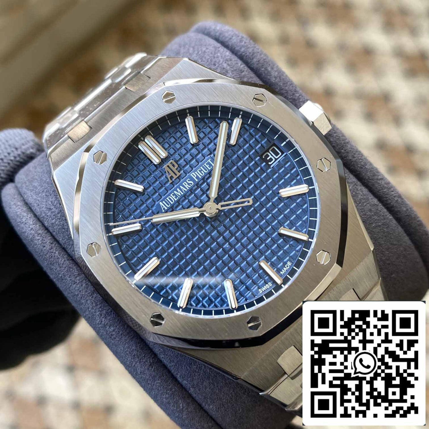 Audemars Piguet Royal Oak 15500ST.OO.1220ST.01 APS Factory V2 cadran bleu et blanc