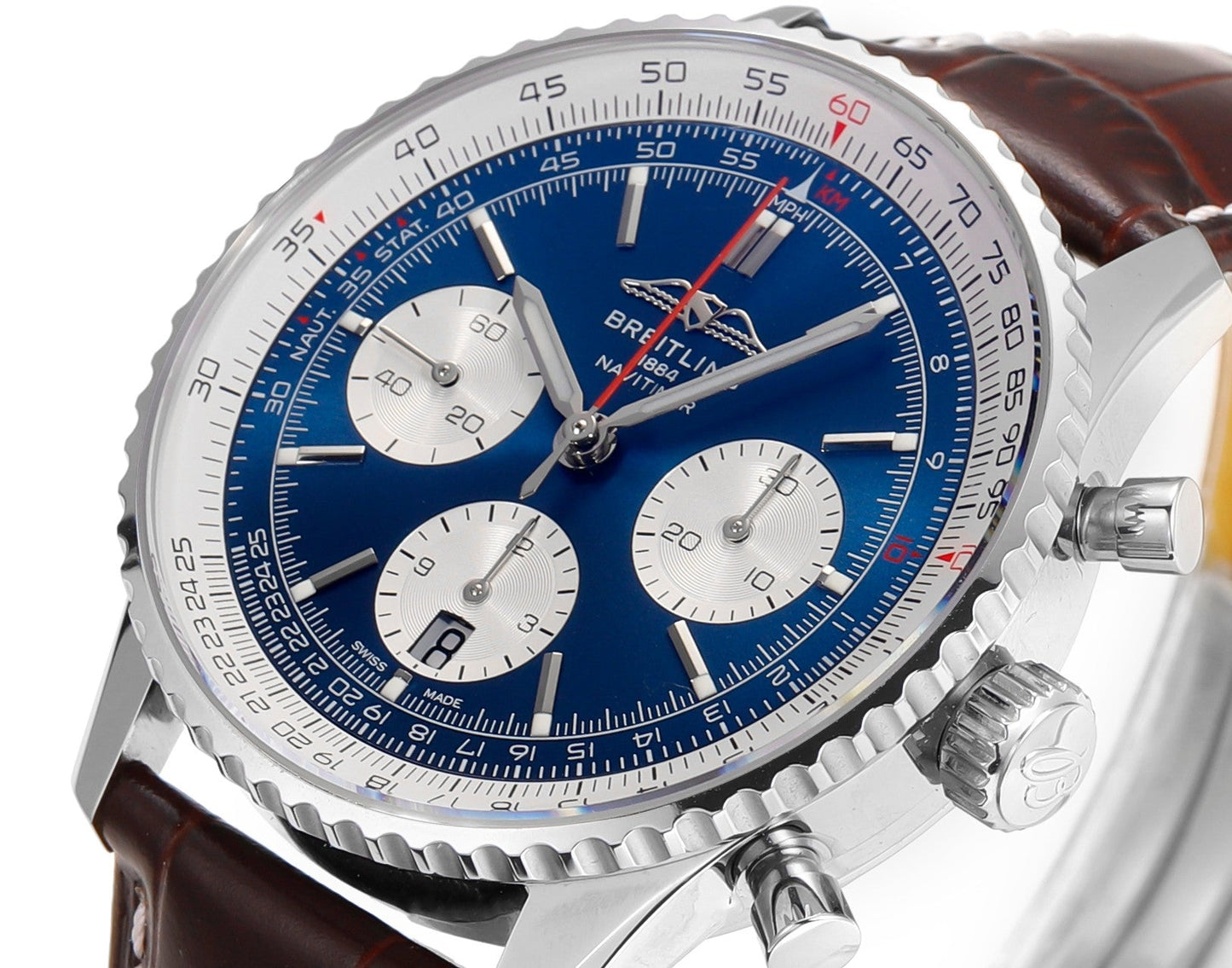 Breitling Navitimer B01 Chronographe AB0137211C1A1 41 mm 1:1 Meilleure édition BLS Factory Bracelet en cuir