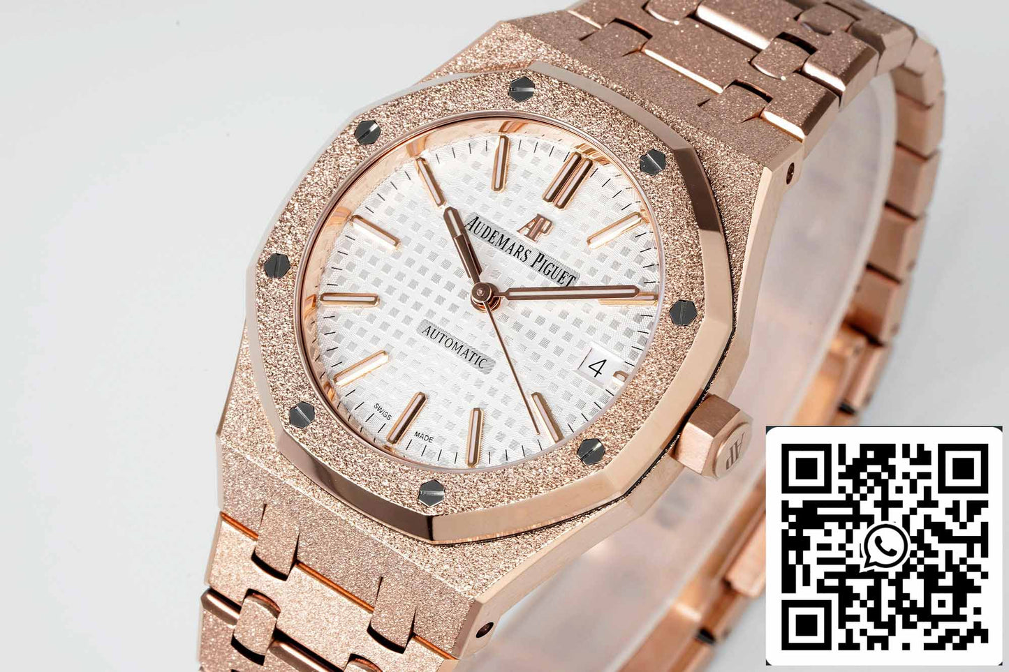 Audemars Piguet 15454 Frost Gold 1:1 mejor edición Esfera blanca Oro rosa