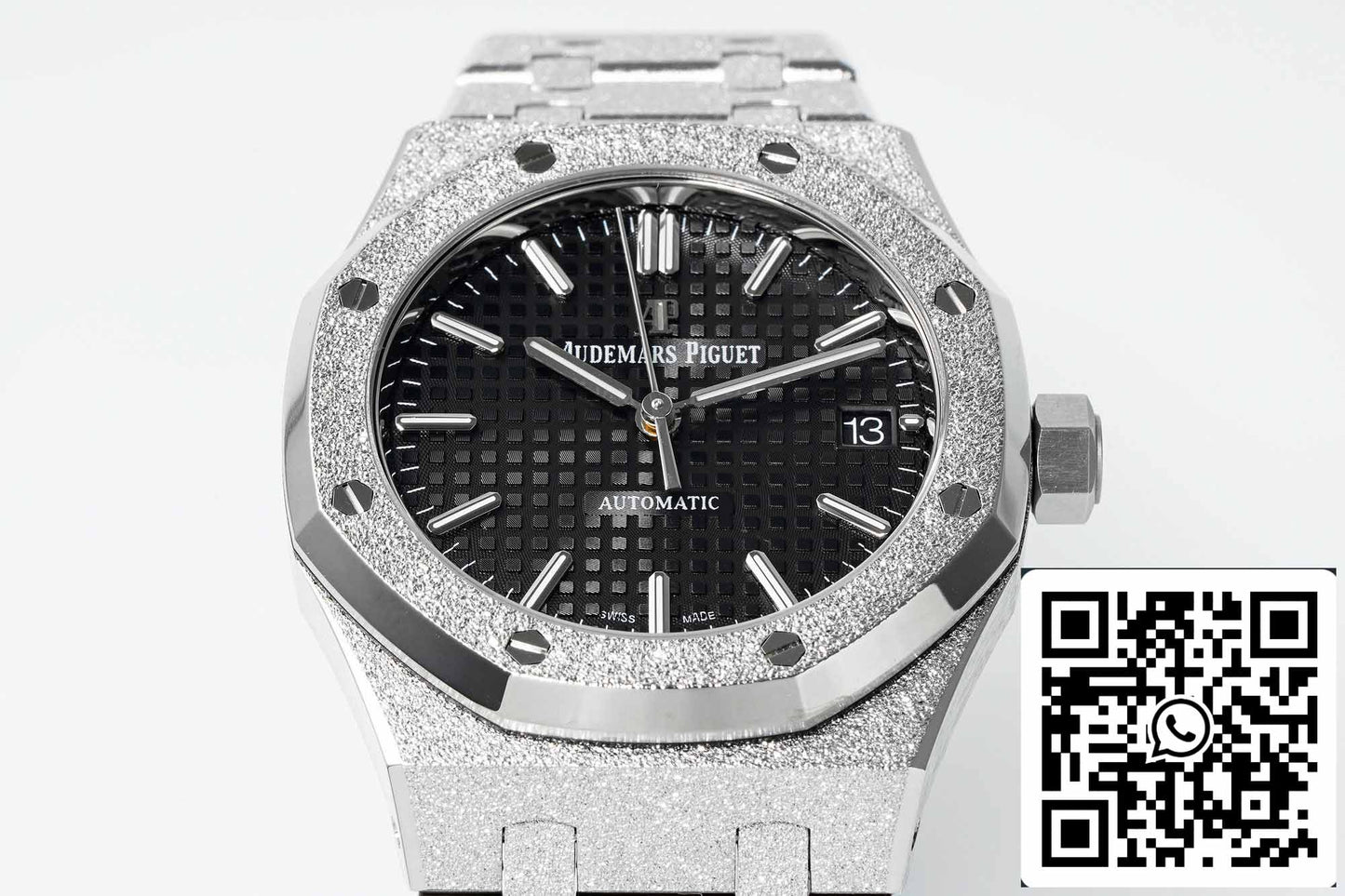 Audemars Piguet 15454 Frost Gold 1:1 melhor edição mostrador preto