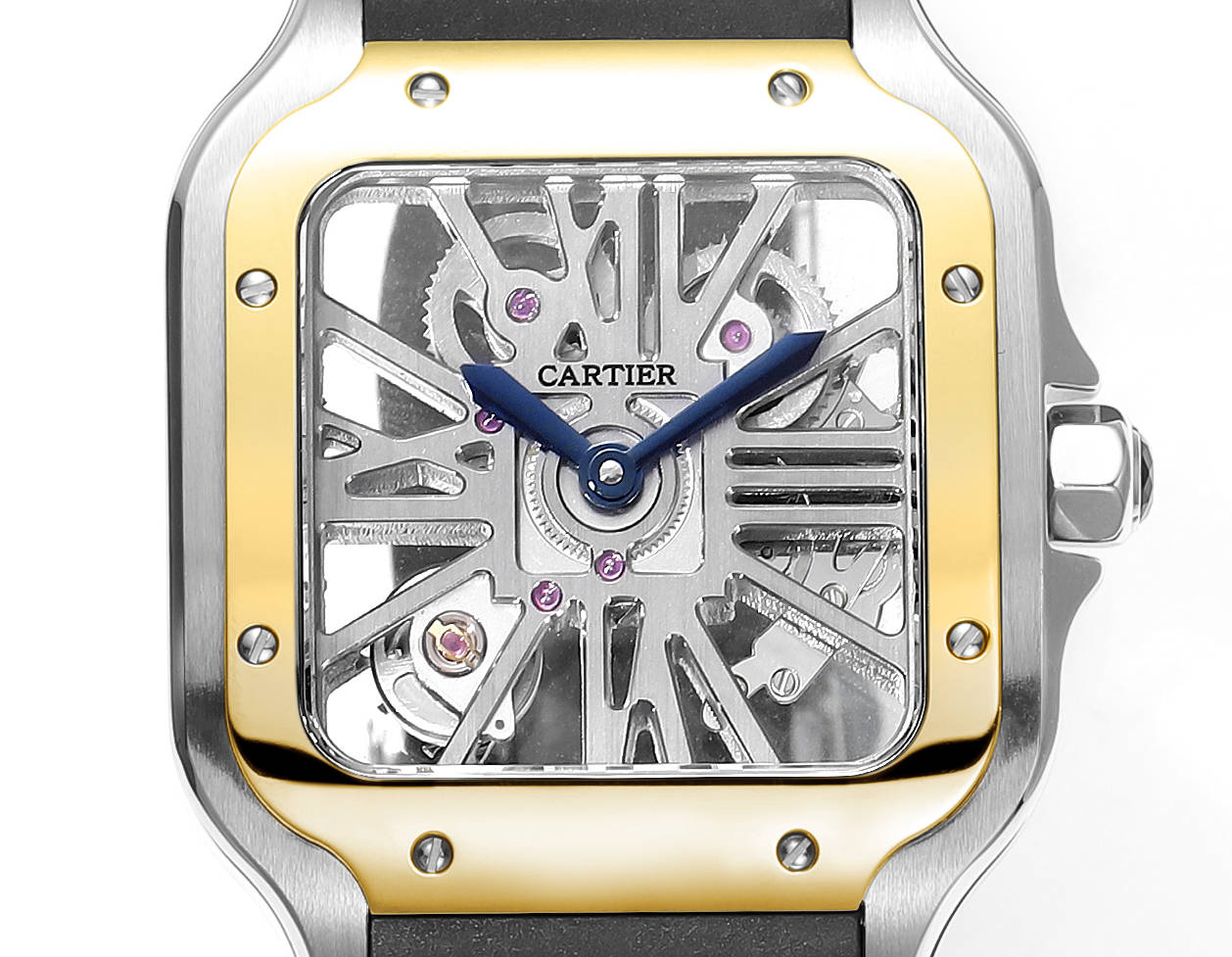 Cartier Santos Skeleton 40 mm THB Factory 1: 1 Meilleure édition Lunette en or et boîtier blanc