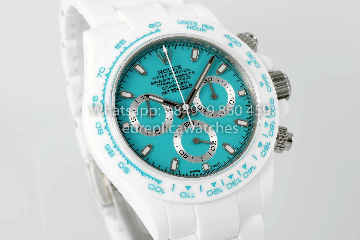 AET REMOULD Custom Rolex Daytona White Ceramic case Blue Dial 1:1 Best Clone N6F Factory