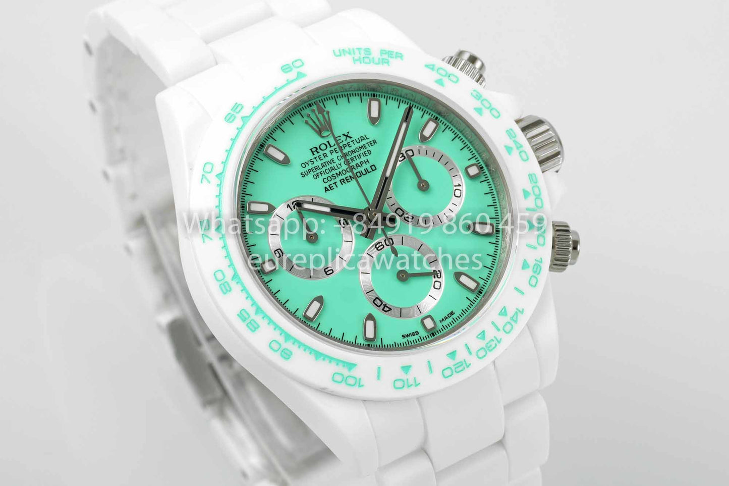 AET REMOULD Custom Rolex Daytona White Ceramic case Tiffany Dial 1:1 Best Clone N6F Factory