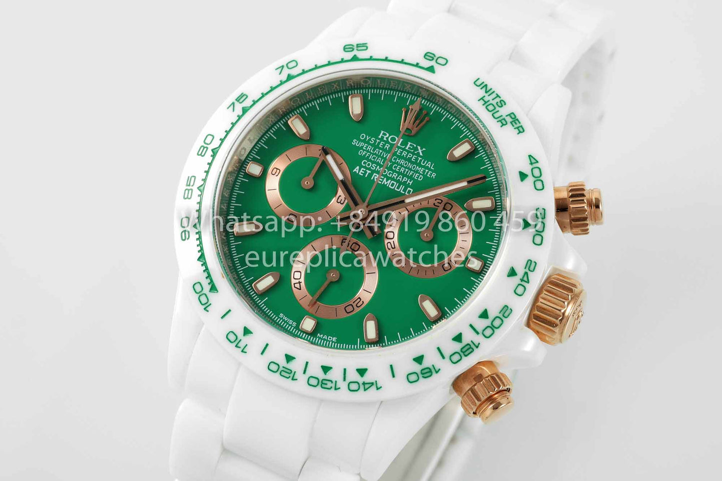 AET REMOULD Custom Rolex Daytona White Ceramic case Green Dial 1:1 Best Clone N6F Factory