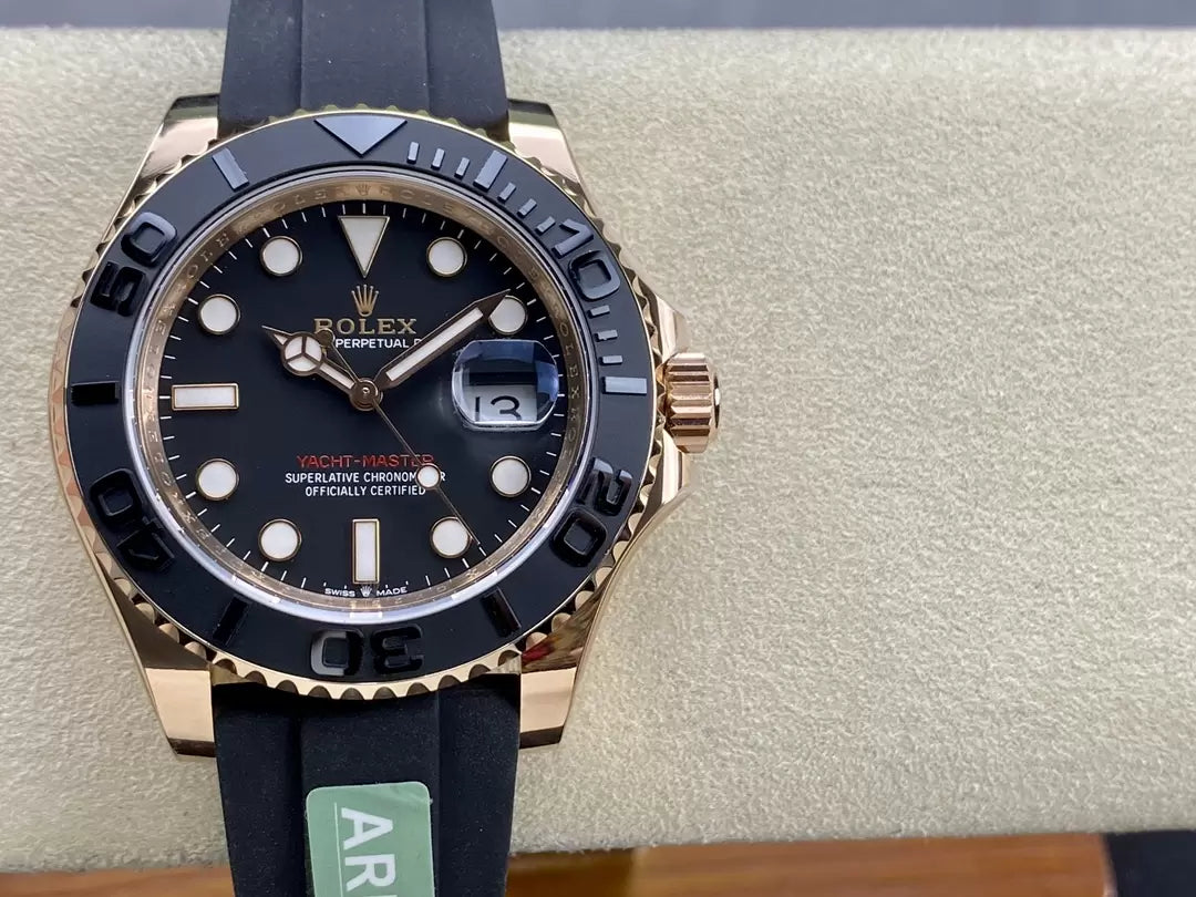 Rolex Yacht-Master 40 Schwarzes Zifferblatt Roségold M126655-0002 1:1 Best Edition AR Factory Gegengewichtsversion