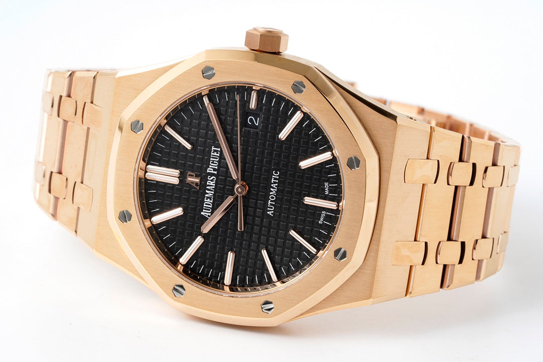 Audemars Piguet Royal Oak 15400ST 1:1 Mejor Edición ZF Factory Esfera Negra Oro Rosa