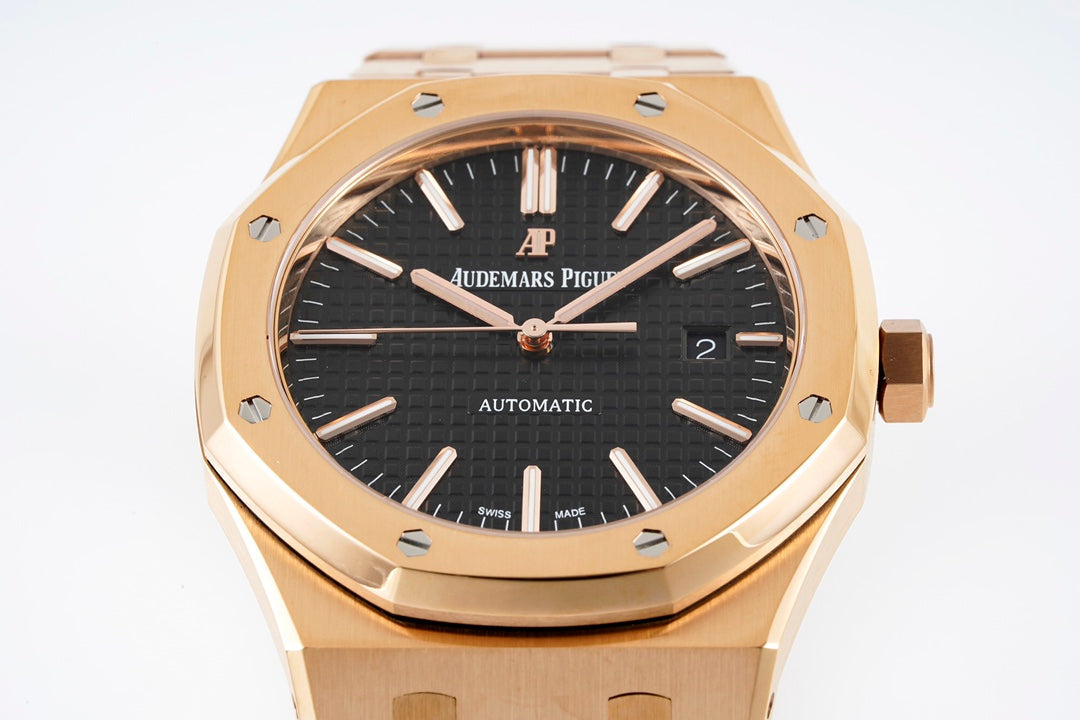 Audemars Piguet Royal Oak 15400ST 1:1 Mejor Edición ZF Factory Esfera Negra Oro Rosa