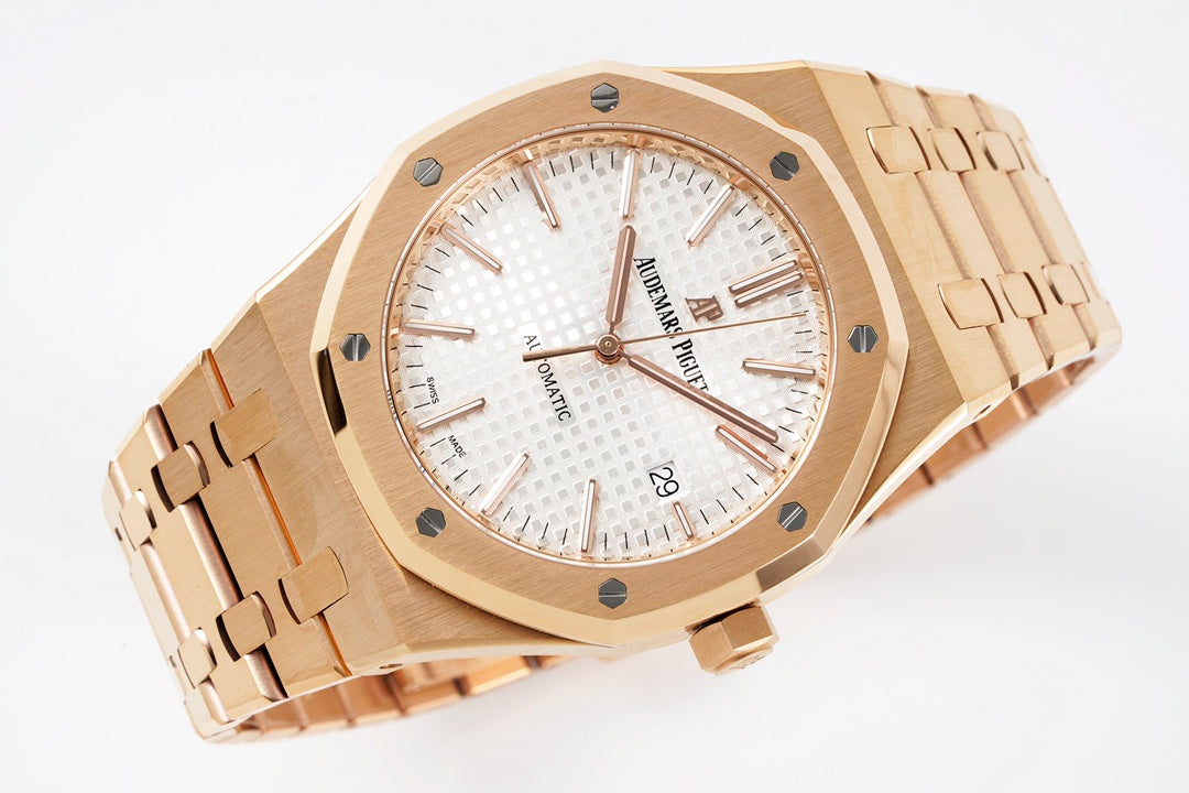 Audemars Piguet Royal Oak 15400ST 1:1 Mejor Edición ZF Factory Esfera Blanca Oro Rosa