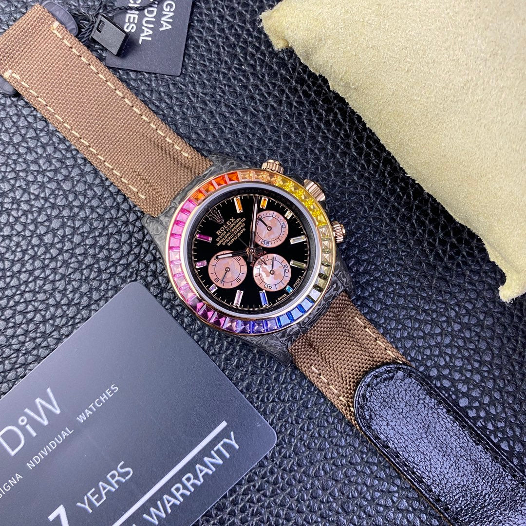 Rolex Daytona Cosmograph Diw Custom Version 1:1 Best Edition Diw Factory Rainbow Bezel