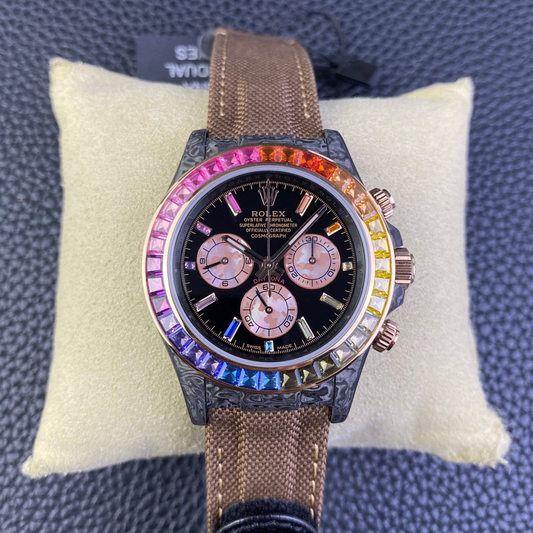 Rolex Daytona Cosmograph Diw Custom Version 1:1 Best Edition Diw Factory Rainbow Bezel