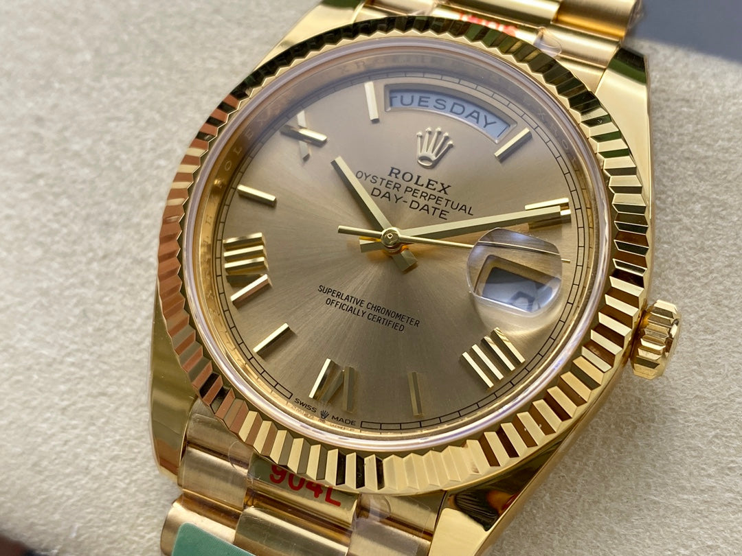 Rolex Day Date 40 M228238-0006 Esfera amarilla 1:1 Mejor edición AR Factory 3255 Movimiento