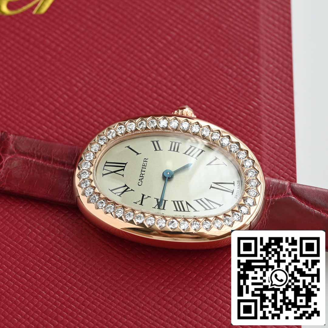 Cartier Lady Baignoire 23.9mm CRWJBA0031 1:1 Best Edition 18k Real gold and diamonds Red Strap Version