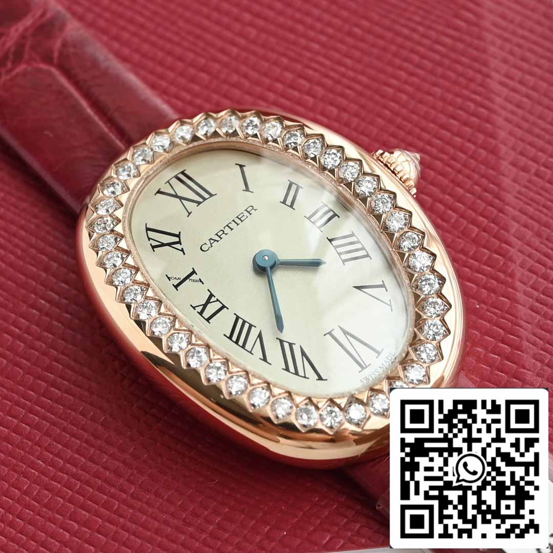 Cartier Lady Baignoire 23.9mm CRWJBA0031 1:1 Best Edition 18k Real gold and diamonds Red Strap Version